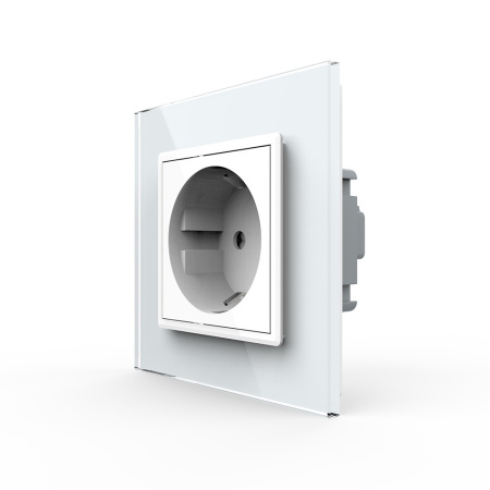 Розетка 1 модуль Белая Livolo