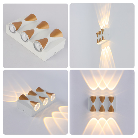 31-01 Светильник светодиодный, настенный, 6Вт, 230В/50Гц, 480лм, 3000К, IP54, 140х80х50мм, белый, алюминий APEYRON