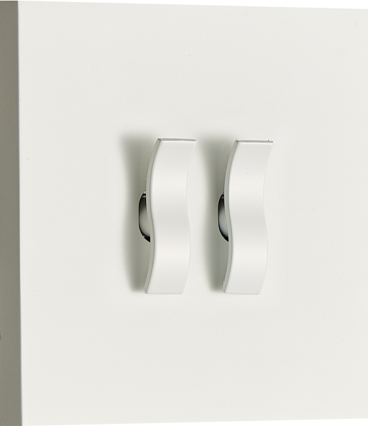 Donel N96 Переключатель на 2 тумблера, клавиша Wave, 10AX 250V, Белый, серия DT