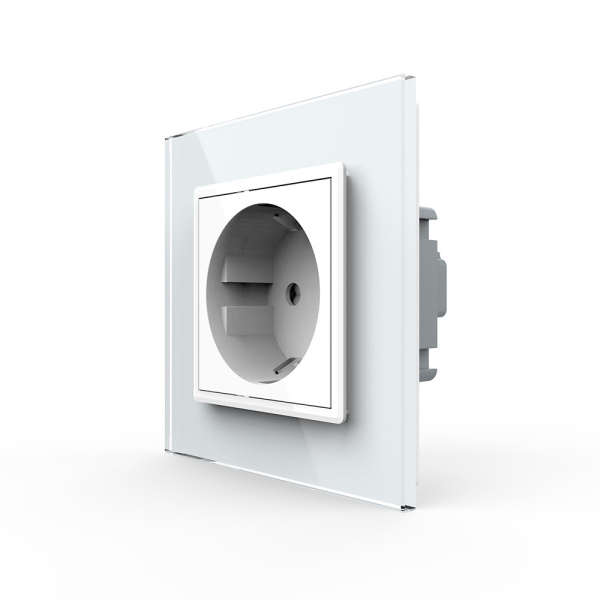 Розетка 1 модуль Белая Livolo