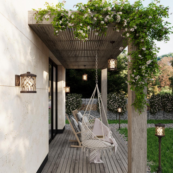 Уличный св-к-подвес IP44 E27 100W 220V LAGRA патина коричневый B ODEON LIGHT