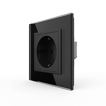Розетка электрическая 16А 1 пост, зажимы, цвет черный Livolo