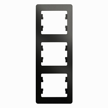 GLOSSA  Рамка вертикальная 3 пост . антрацит IP20 Schneider Electric