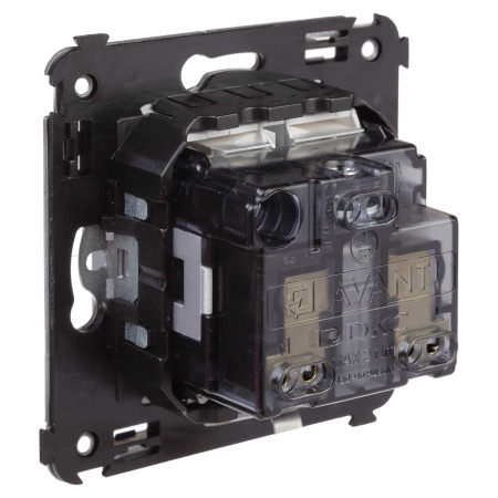 Розетка в стену, 2P+E, с з/ш, "Avanti", "Закаленная сталь" DKC