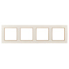 Стокгольм Рамка 4-местная белая с линией цвета шампань EKF
