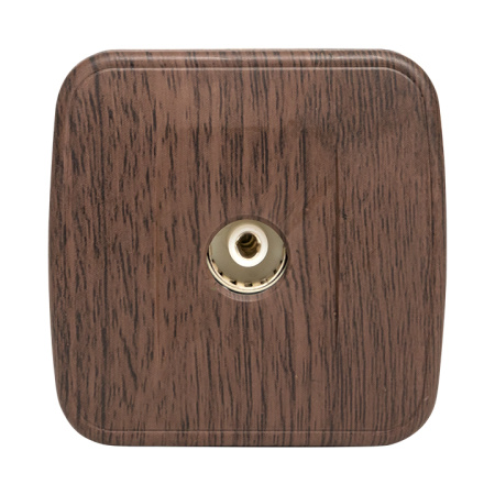 Минск Розетка TV 1-местная ОП 75Ом 5-862МГц тёмное дерево EKF