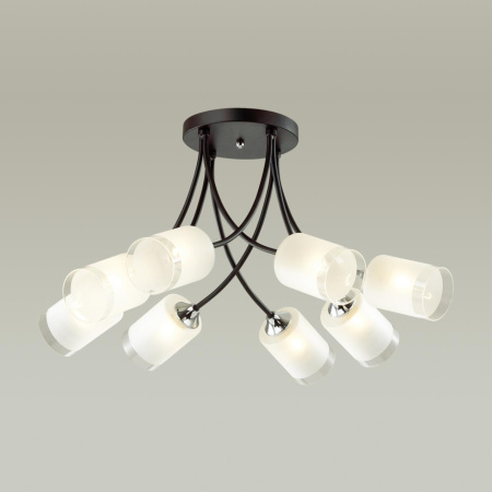 Люстра потолочная E27 8*60W 220V PAULA черный,хром LUMION