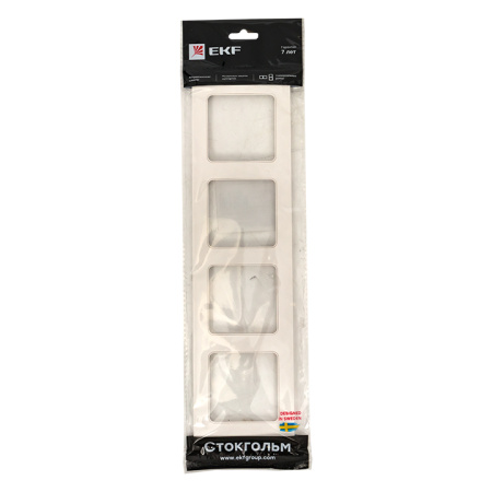 Стокгольм Рамка 4-местная белая EKF