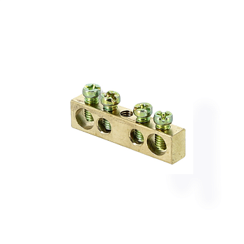 Шина PEN "ноль-земля" (6х9мм) 4 отверстия латунь крепеж по центру PROxima EKF