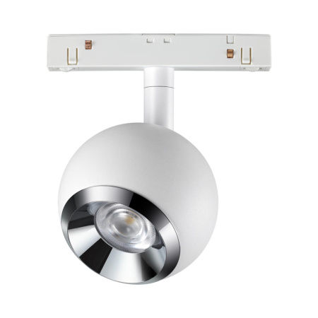 Трековый св-ник для низков.шинопровода IP20 LED 4000K 10W 48V FLUM белый/хром NOVOTECH