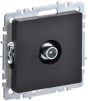 BRITE Розетка TV проходная РТВ10-0-БрЧ черный IEK