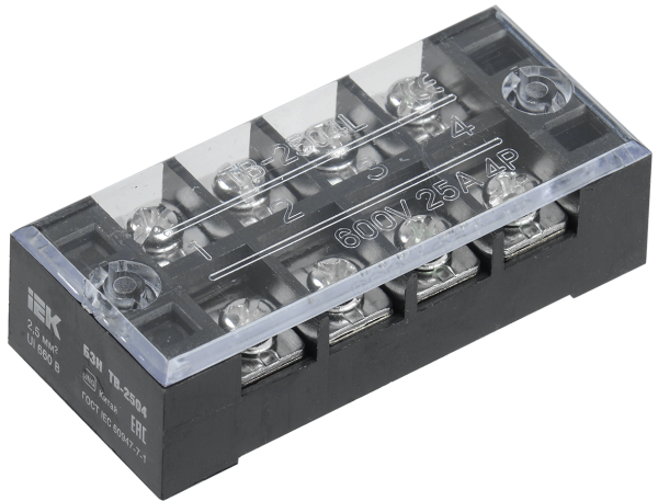 Блок зажимов наборный БЗН ТВ-2504 2,5мм2 25A 4 пары IEK