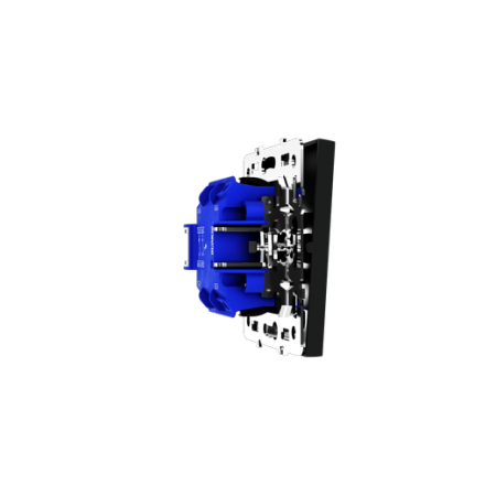 Выключатель встраиваемый Voltum S70 двухклавишный с подсветкой 10А, (черный матовый)