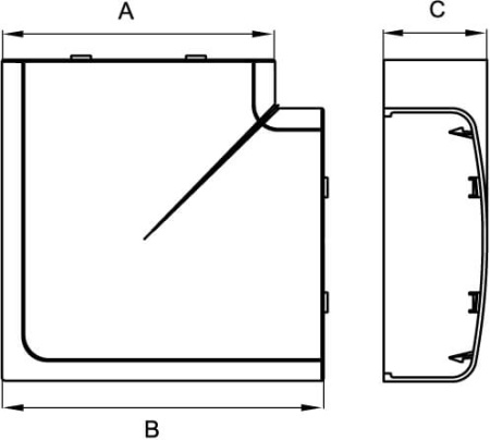 Угол плоский 110х50 мм, черный DKC