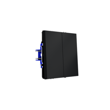 Выключатель встраиваемый Voltum S70 двухклавишный 10А, (графит)