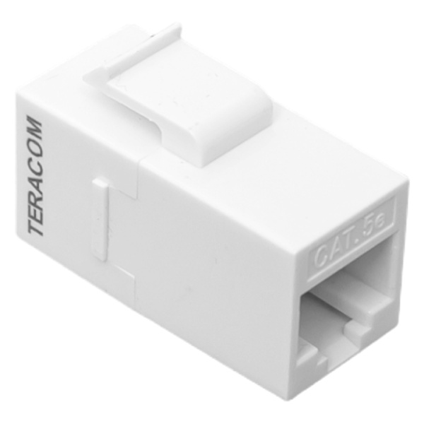 Адаптер проходной TERACOM Cat,5E неэкранированный RJ45-RJ45 тип Keystone белый EKF