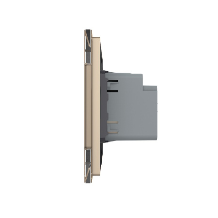 Двухклавишный сенсорный выключатель Module, цвет золотой Livolo