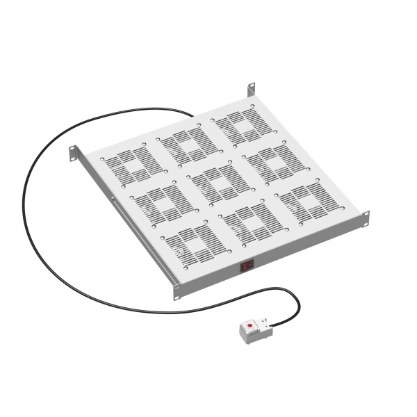 19" Вентиляторный модуль 9 вентиляторов с термостатом для 19" IT-корпусов ДКС серии STI/CQE, RAL7035 DKC