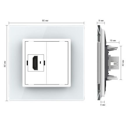Розетка HDMI Белая Livolo