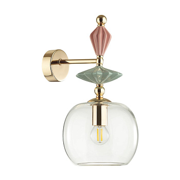 Бра E14 1*40W BIZET золото/разноцветн./керамика/стекло B ODEON LIGHT