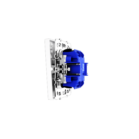 Выключатель встраиваемый Voltum S70 двухклавишный с подсветкой 10А, (белый глянцевый)