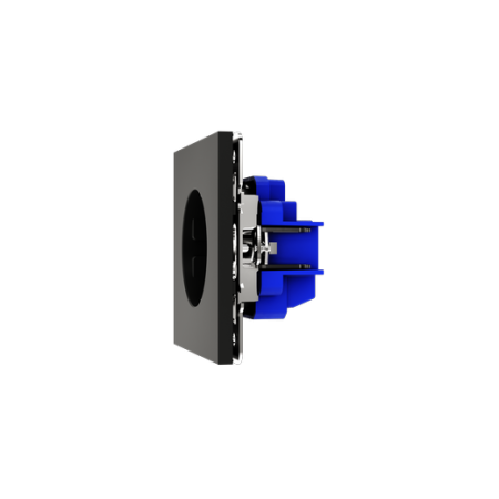 Розетка встраиваемая Voltum S70 с заземлением и защитными шторками, 16А, (черный матовый)