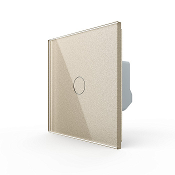 Одноклавишный сенсорный выключатель 1 пост, цвет шампань Livolo