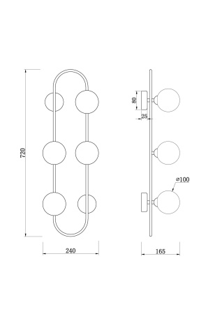 Настенный светильник (бра) 4*G9 25Вт Латунь IP20 Inversion FR5233WL-04BS Freya