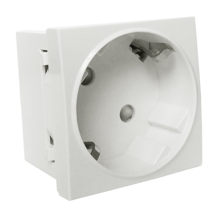 Donel Розетка 2К+З нем.ст., 45 гр., с з/ш, бел. (45х45мм), соединительный адаптер, серия (тип) DF6