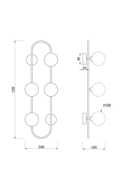 Настенный светильник (бра) 4*G9 25Вт Латунь IP20 Inversion FR5233WL-04BS Freya