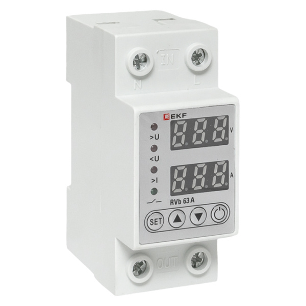 Реле напряжения и тока с дисп, RVb 63A EKF