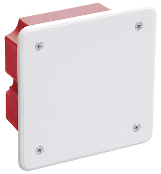 Коробка распаячная КМ41001 92x92x45мм для твердых стен (с саморезами, с крышкой) IEK