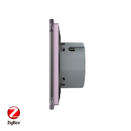 Сенсорный выключатель ZigBee (Wi-Fi) 2 клавиши 1 пост Розовый Livolo