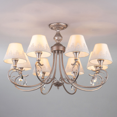 Классическая люстра с абажурами 8*E14 40Вт серебряный IP20 Incanto (60069/8 серебро) Eurosvet