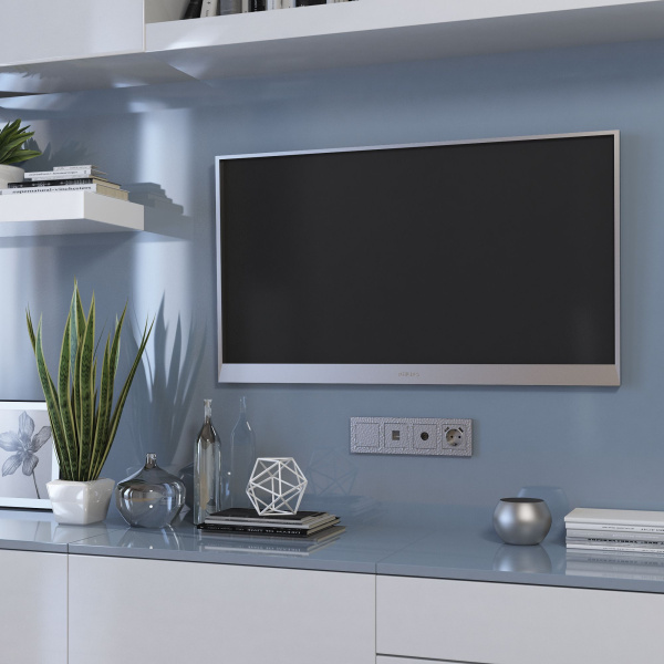 Накладка для розетки USB (серебряный) Hammer СУ IP20 Werkel