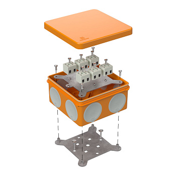 Коробка огнестойкая для о/п двухкомпонентная 60-0300-FR2.5-12 Е15-Е60 (латунь) 100х100х50 Промрукав