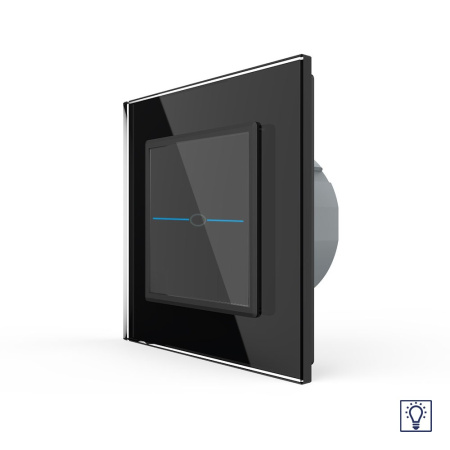 Сенсорный диммер Quadro 1 клавиша 1 пост Черный Livolo