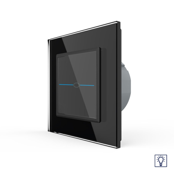 Сенсорный диммер Quadro 1 клавиша 1 пост Черный Livolo