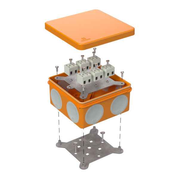 Коробка огнестойкая для о/п двухкомпонентная 60-0300-FR2.5-12 Е15-Е120 100х100х50 RAL2004 Промрукав