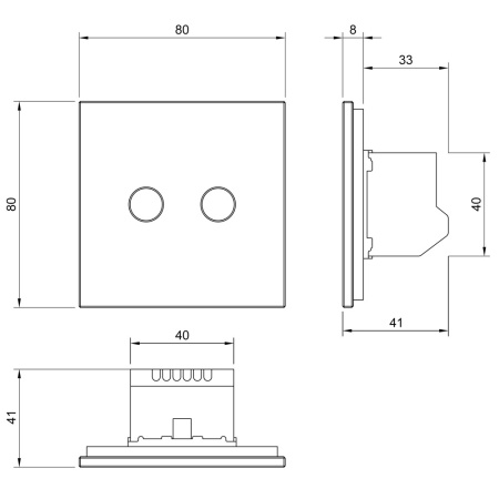 Двухклавишный сенсорный выключатель 1 пост, цвет жемчужный Livolo