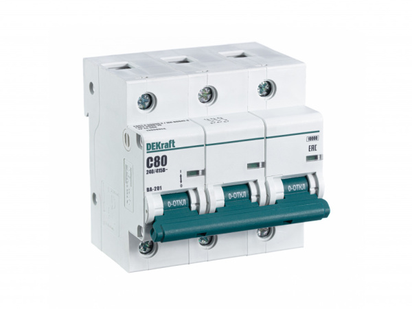 Автоматический выключатель ВА-201 3P 80А C 10кА