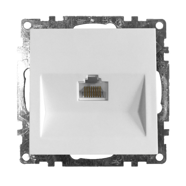Розетка компьютерная 1-местная RJ-45 (механизм), STEKKER GLS00-7107-01, серия Катрин, белый Розетка компьютерная 1-местная RJ-45 (механизм), STEKKER GLS00-7107-01, серия Катрин, белый