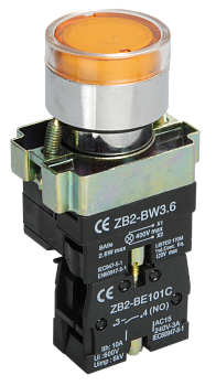 Кнопка управления LAY5-BW3561 с подсветкой желтый 1з IEK