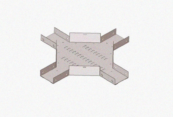 Лоток крестообразный замковый перфорированный КМЗ 100х65 УТ1,5, оцинкованный лист S1,0