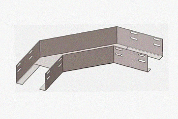 Лоток угловой перфорированный КГ 300х300-90 УТ1,5 поворот на 90, оцинкованный лист, S1,5