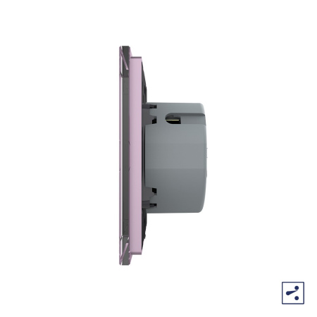 Сенсорный проходной выключатель 2 клавиши 1 пост Розовый Livolo