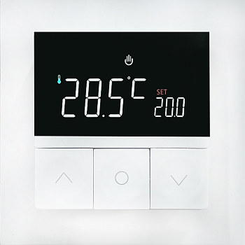 Donel Термостат с датчиком пола, программируемый, 16 A, 55*55 мм.белый, клавиши настройки,серия DTEF