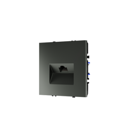 Розетка компьютерная встраиваемая Voltum S70 RJ45 КАТ.6, (титан)