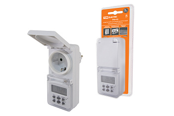 Таймер розеточный электронный ТРЭ-02-1мин/7дн-10on/off-8А (недельный, защита от влаги) TDM