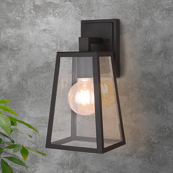 Уличный настенный светильник 1*E27 черный IP33 Germes D (a039868) Elektrostandard